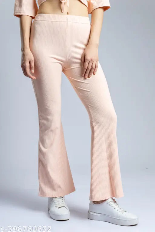 Redamancii  Ribbed Bell Bottom Plazzo