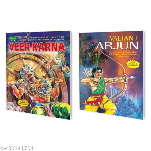 Veer Karna and Valiant Arjun story book for kids : Learning book for kids  Mythological story books for kids  Storyteling book for kids - Set of 2 books for kids.
