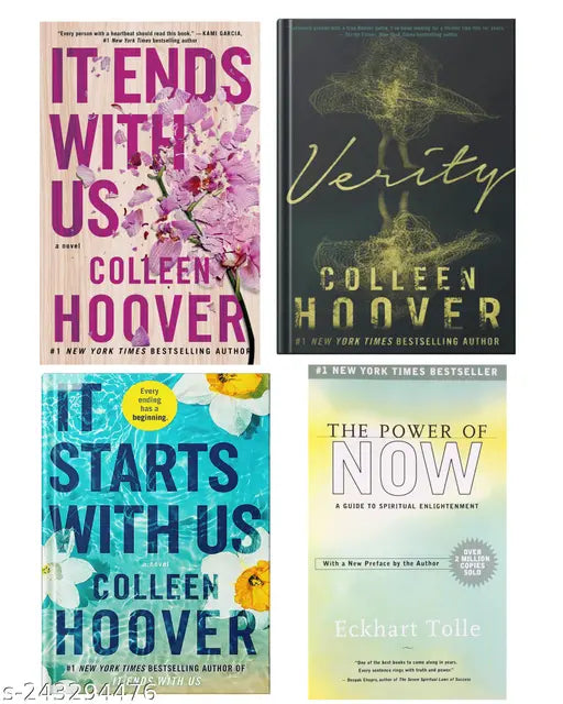 IT END WITH US BY COLLEEN HOOVER  + IT STARTS WITH US BY COLLEEN HOOVER  + VERITY BY COLLEEN HOOVER + THE POWER OF NOW  BY ECKHART TOLLE