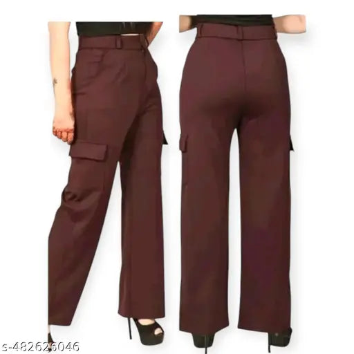 Women solid bell boutam lycra pants