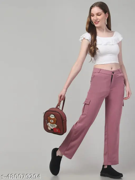 solid formal Korean Straight Fit Baggy bell bottom ribbed Wide Leg Bootcut trousers for women and girls -