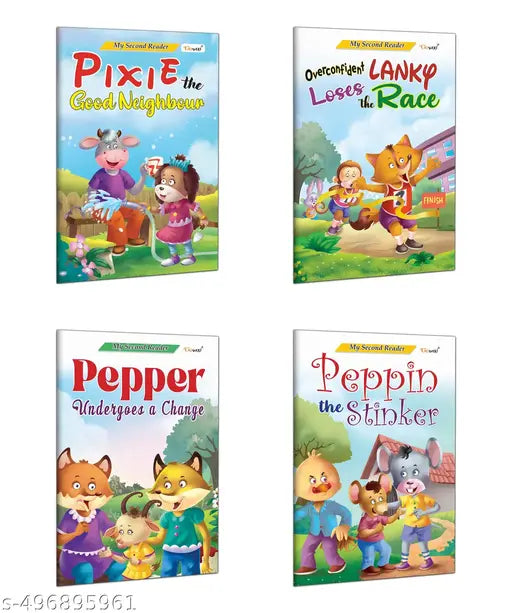 Preschool Storytime Collection : Overconfident Lanky Loses the Race  Pepper Undergoes a Change  Peppin the Stinker and Pixie the Good Neighbour - Story books for toddlers - Pack of 4 books