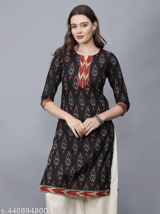 Women Floral Print Pure Cotton Straight Kurta