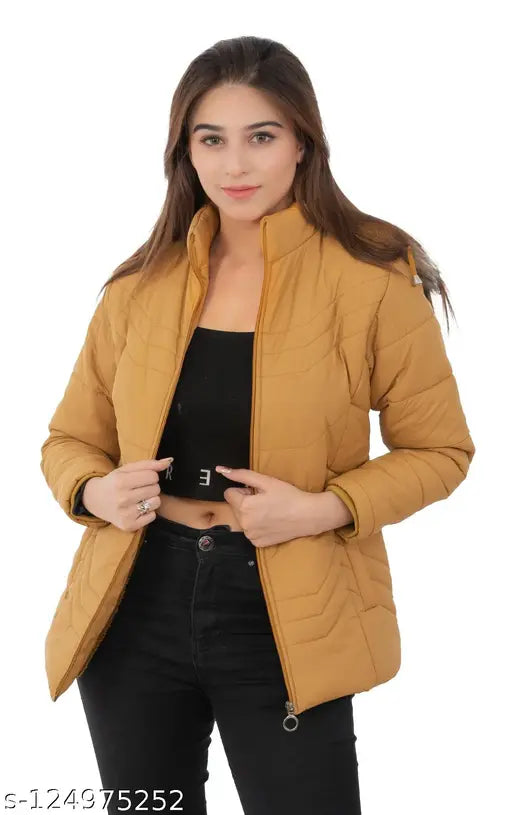 STUFFLIN Women's Quilled Jacket Quilted Jacket Regular Fit Hooded Neck Jacket For Women