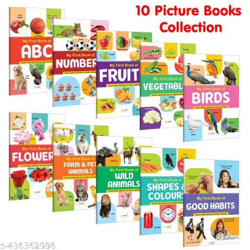 My First Picture Book Collection For Early Learning : Essential Book Of All In One  Early childhood learning books With 10 Topics  birthday gifts for Children best friend