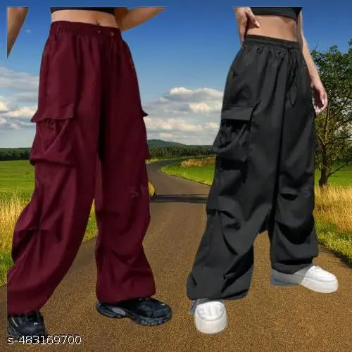 Women stylish ns cargo pants combo pack of 2