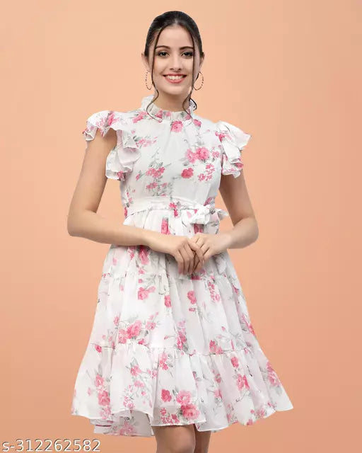 women white color dress on best price  women georgette dresses for women on lowest price