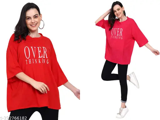 Woman Oversized Loose Cotton T-shirt