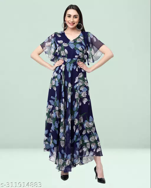 New Georgette Printed Western Wear Dress