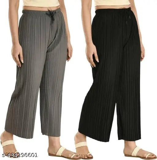 Gladly Women's Solid beautifull Pallazzos for women and Girls 2Pcs Combo