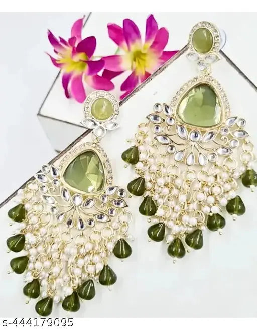 earring's  green peral  Fashion earring's Stud  women's earring's   gril's earring's #new green earring's #fancy earring's # latest earring's