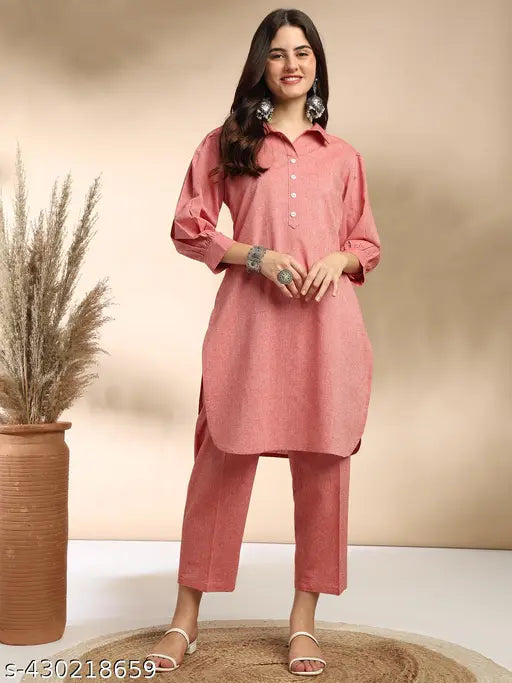 Women's Cotton Printed Kurta with Pant Co-ords Set