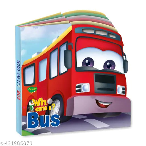 Bus die cut board book for kids : Educational learning books  Learning board books  die cut board book for kids.