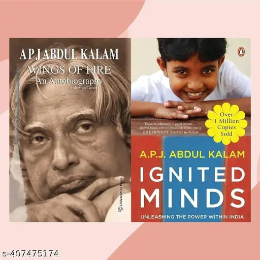 A P J Abdul Kalam Wings of Fire : An Autobiography + A P J Abdul Kalam Ignited Minds (Combo) Set of 2 Books