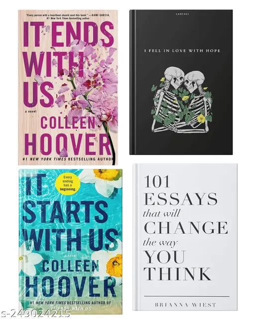 IT END WITH US BY COLLEEN HOOVER  + IT STARTS WITH US BY COLLEEN HOOVER  + I FELL IN LOVE WITH HOPE BY LANCALI + 101 ESSAYS THAT WILL CHANGE THE WAY YOU THINK BY BRIANNA WIEST