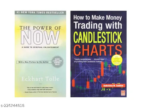 THE POWER OF NOW  BY ECKHART TOLLE + HOW TO MAKE MONEY TRADING WITH CANDLESTICK  CHARTS BY BALKRISHNA M. SADEKAR