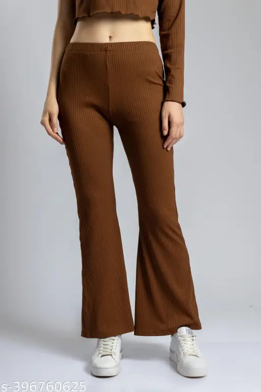 Redamancii  Ribbed Bell Bottom Plazzo