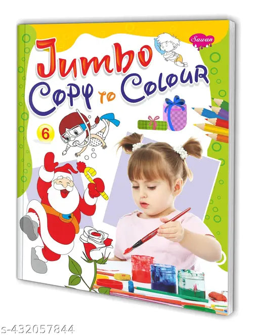 Jumbo Copy to Colour–6 book for kids : Educational colouring book  Creative colouring book  Colouring book for kids.
