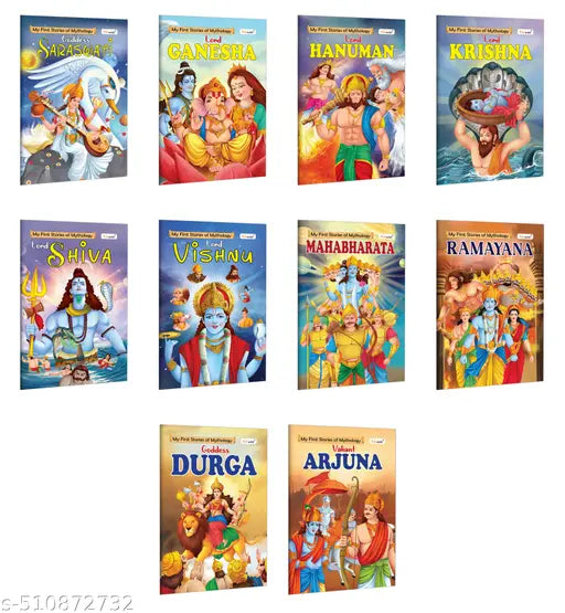 My First Mythology Story book :- Arjun  Durga  Ganesha  Hanuman  Krishna  Mahabharat  Ramayan  Saraswati  Shiva and Vishnu - Bedtime mythology stories  Stories for young learners - Combo of 10 Books