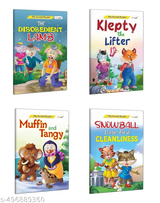 Klepty the Lifter  Muffin and Tangy  Snowball Learns About Cleanliness and The Disobedient Lamb (My Second Reader) books : Kids learning books for 3-12 year-olds  Early reader books - Pack of 4 Books