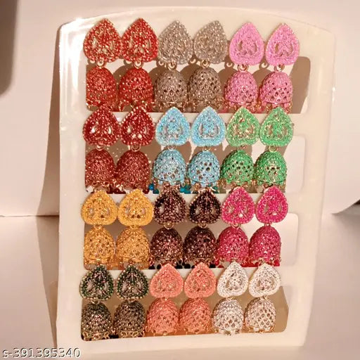 Jumki Earrings Combo (Pack Of 12)