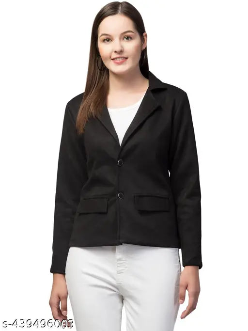 AVYOLA Women Linen Solid Blazers & Coats  Long Sleeves Blazers