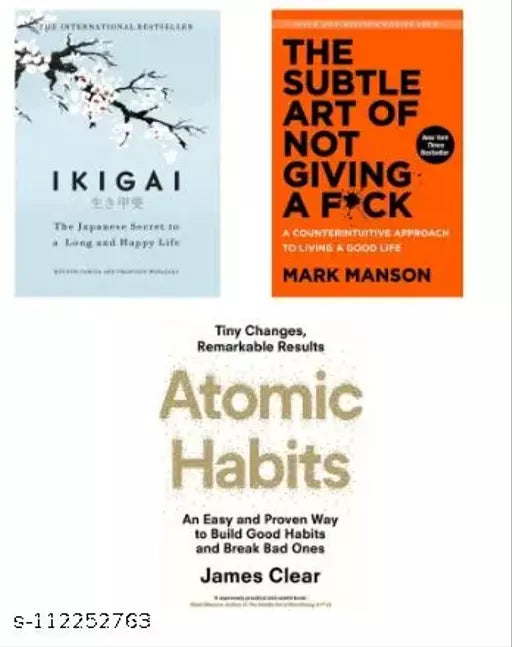 Combo Of 3 Books ( Ikigai Japanese + The Subtle Art of Not Giving a F*ck + Atomic Habits ) English Novel For paperback other books