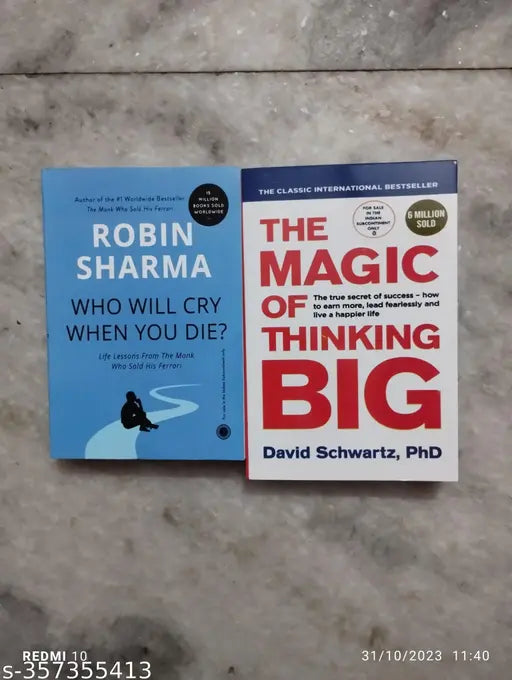 Who Will Cry When You Die? + The Magic Of Thinking Big (English  Paperback  Robin Sharma  David Schwartz  PHD)