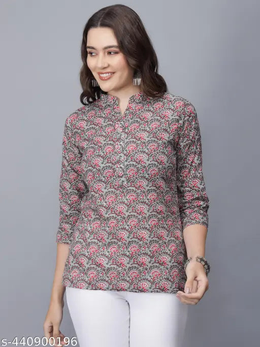 Women Floral Print Pure Cotton Straight Kurta