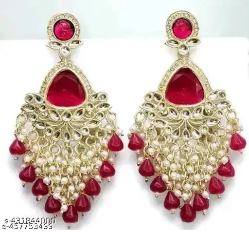 Jhumka Earrings for Women - Pearl and Stone Silver Plated Jhumka 