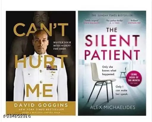 Cant Hurt Me + Silent Patient 2 Books With Free Bookmark (Paperback  David Goggins + Michaelides Alex) books