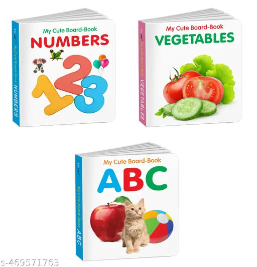 All-in-One Learning Board Book Set for Children – ABC  Vegetables and Numbers : Kids learning board books  Pocket-sized kids educational book  Preschool books for early readers - Pack of 3 Books