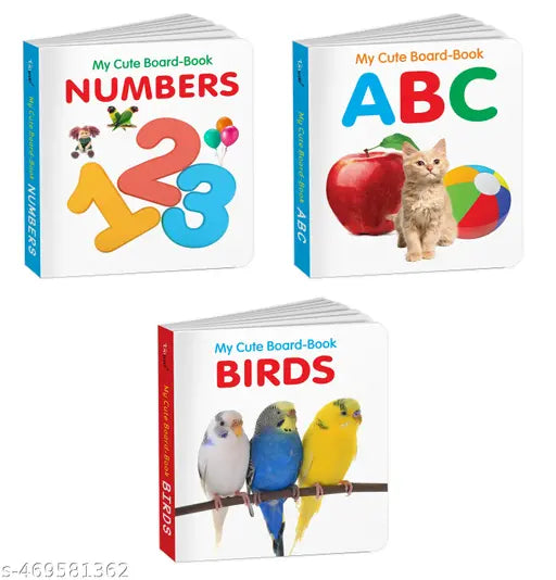 My Cute Board Book ABC  Birds and Numbers : Educational Picture Books for Toddlers  Baby board books  Pocket-sized kids educational books  Learning library for toddlers - Pack of 3 Books for kids