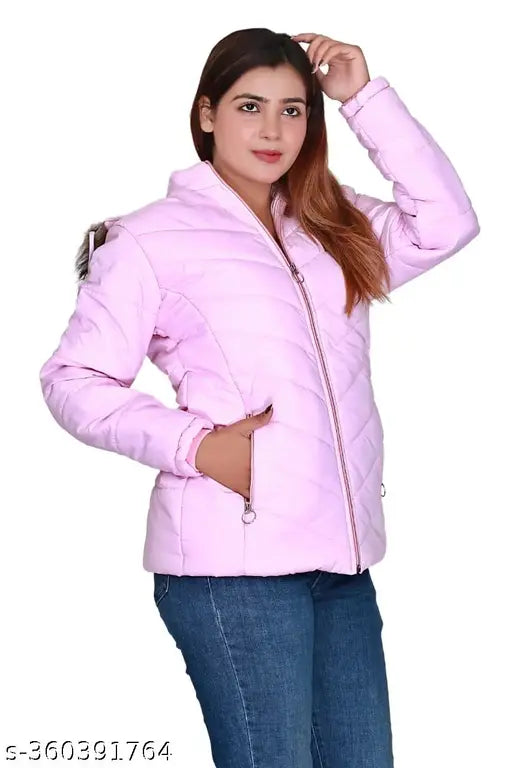 Scoller Jacket For Girls Jacket For Women’s Latest Solid Color Stylish Long Jacket/Women's Quilted Jacket Full Sleeves Winter Jacket Girls Winter Wear Jacket Black