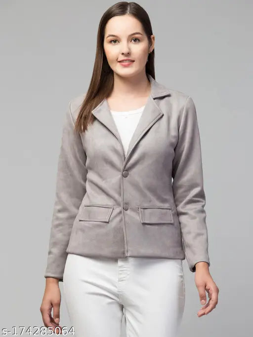 Classic Essential Linen Lapel Suede Blazers & Coats