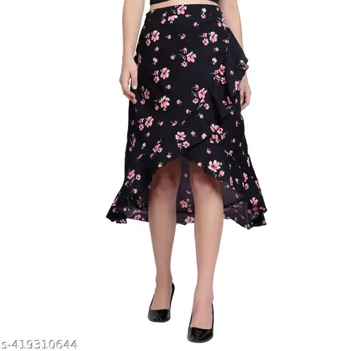 Woman A Line Black Skirt