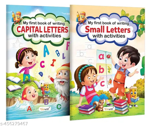 My First Book of Writing Capital and Small Letters with activities : Writing book for kids  Early Learning Activities  Educational book for Children  Learning workbook for kids - Pack of 2 Writing Activity books