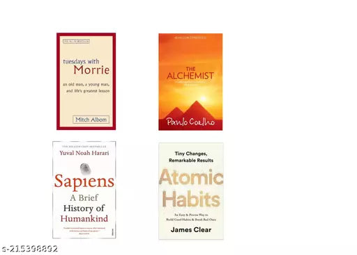 Atomic Habit+ Sapiens+ The Alchemist+Tuesdays With Morrie (SET OF 4 BOOKS)