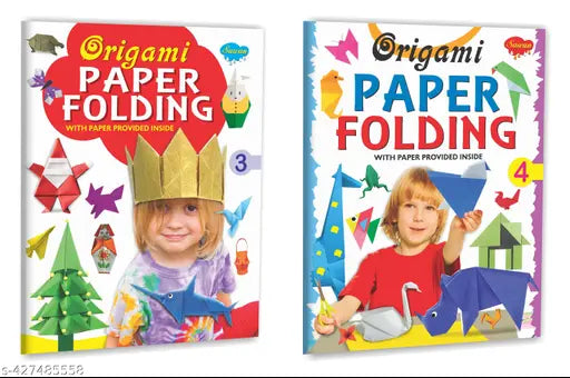 Origami Paper Folding-3 and 4 Books for kids : Paper folding book for children  kid's origami book  Origami paper folding book for kids - Set of 2 books.