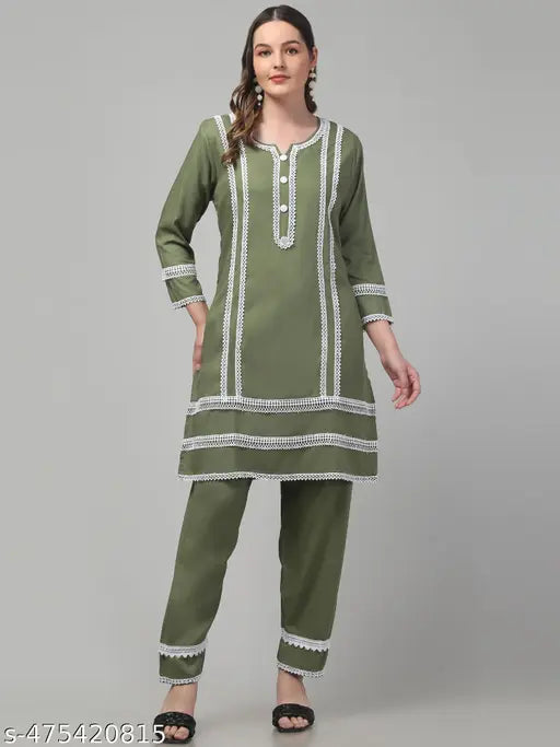 Women Viscose Rayon Kurta Pant