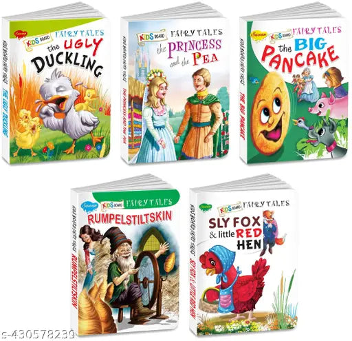 The Ugly Duckling  The Princess and the Pea  The Big Pancake  Rumpelstiltskin and Sly Fox & Little Red Hen board books for kids: Educational books for kids  Story Board books for kids  Storytelling books for kids - Combo of 5 Board Books For Kids.