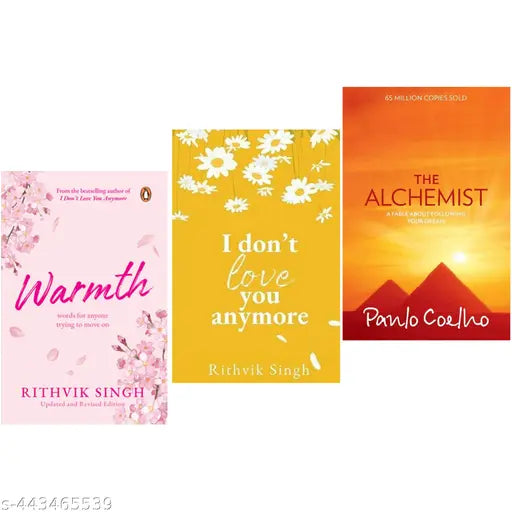 3 BEST SELLING BOOKS LIKES THE ALCHEMIST AND I DON'T LOVE YOU ANY MORE AND WARMTH