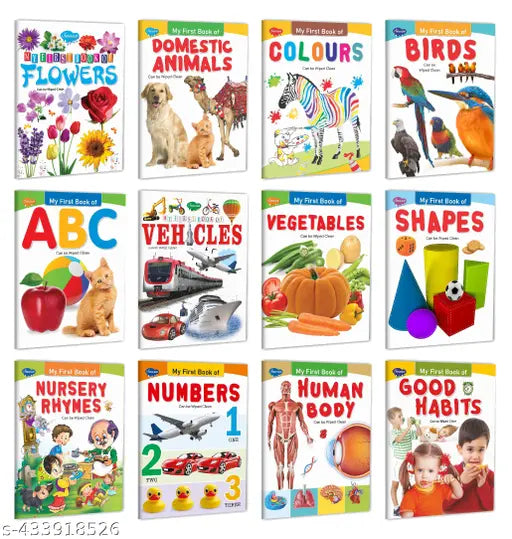 Fruits and Vegetables Book  Early Learning Book for Kids - Set of 12 My First Book.