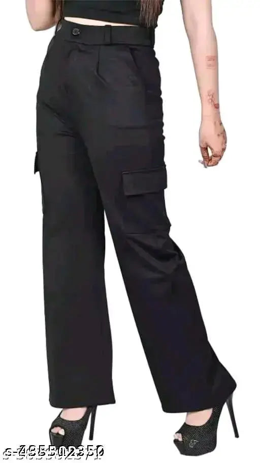 Women's Fleece Regular Fit Stretchable Drawstring Pants/Cargo for Winter Wear - Solid Women Jumpsuit 