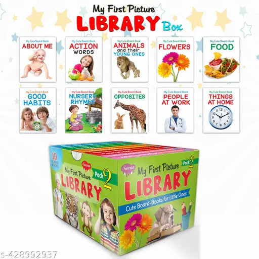 My first picture library box : Learning board book for kids  Educational picture books for toddlers  Collection of 10 board books (Board book  Sawan)