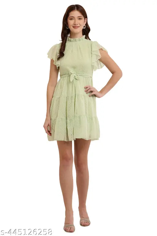 HF plain mint green dress