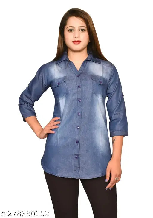 Woman Denim Blue Shirt