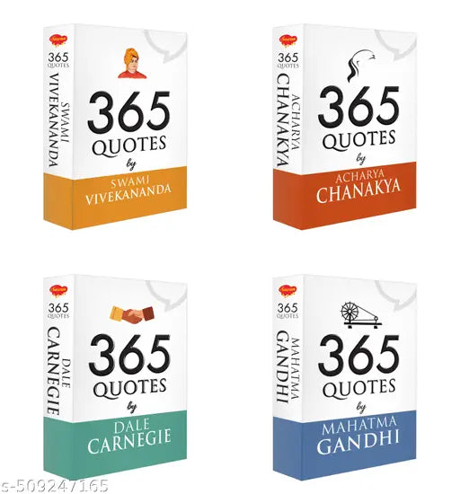 365 Quotes by Swami Vivekananda  Mahatma Gandhi  Acharya Chanakya and Dale Carnegie : Educational quotes book  Positive learning book for kids  Educational learning book - Pack of 4 Books