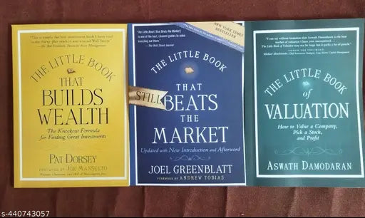 Best Combo of 3 Books :- The Little Book That Builds Wealth + The Little Book That Beats The Market + The Little Book Of Valuation (English  Paperback  Pet Dorsey  Joel Greenblatt   Aswath Damodaran)