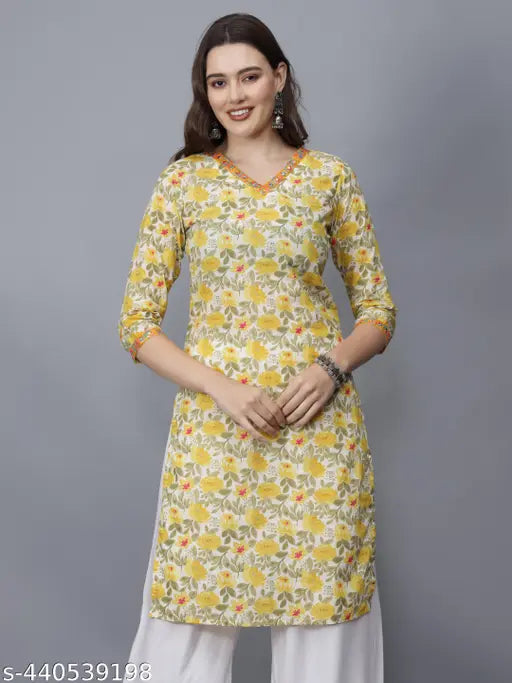 etraana Women Printed Flared Kurta